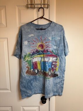 The Mountain Light Blue Logo-Print Cotton T-Shirt